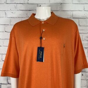 Ralph Lauren Polo Shirt Men's 3XLT Tall Polo Short Sleeve Orange Pony‎ Prep NWT